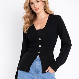 Future Collective Women's Nipped Waist Cardigan Black Size L